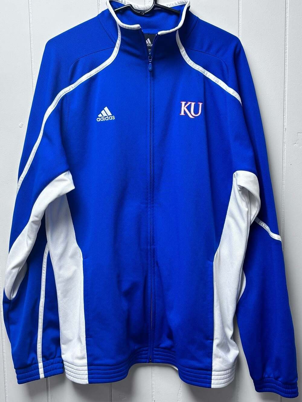 Adidas Kansas Jayhawks Track Jacket Size XL Blue Full Zip